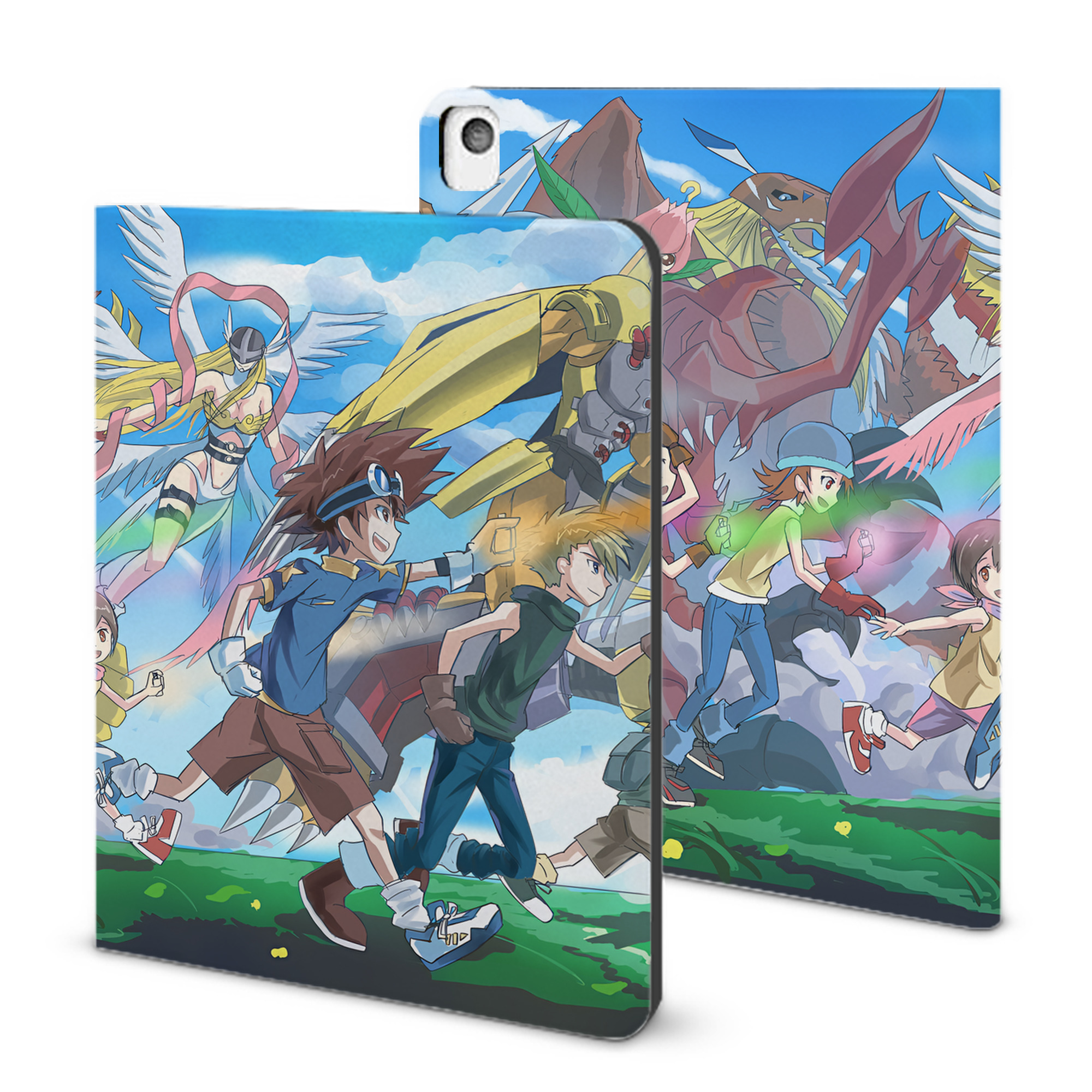 （画像用） Digimon デジタルモンスター/デジモン IPadケース ペンホルダー付き ブックスタイルデザイン